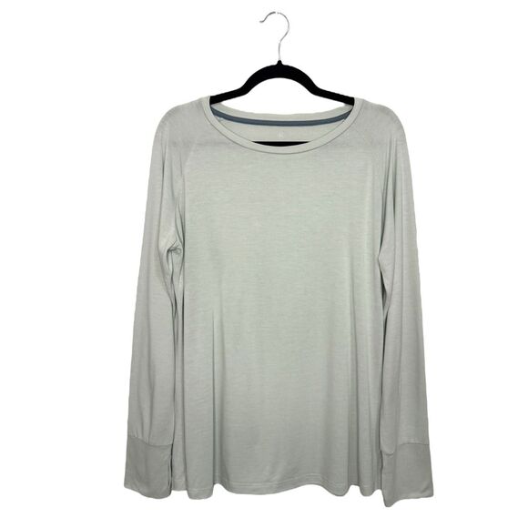 Free Fly Women’s XL Set Of 2 Bamboo Long Sleeve Tops Dark Gray & Mint Green - Picture 2 of 11